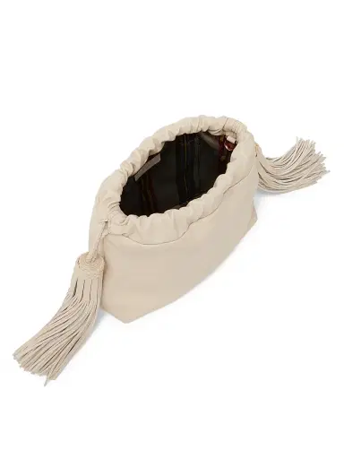 Etro Women's Kalispera Extra-Small Tasseled Leather Shoulder Bag - Cream | Thumbnail 4