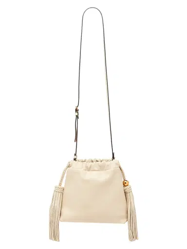 Etro Women's Kalispera Extra-Small Tasseled Leather Shoulder Bag - Cream | Thumbnail 1