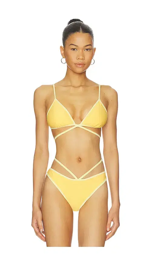 SIMKHAI Harlen Tie Front Bikini Top