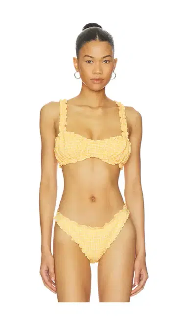 SIMKHAI Evander Ruched Bikini Top | Thumbnail 1