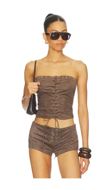 superdown Spence Faux Suede Top | Thumbnail 1 superdown Spence Faux Suede Top | Thumbnail 1