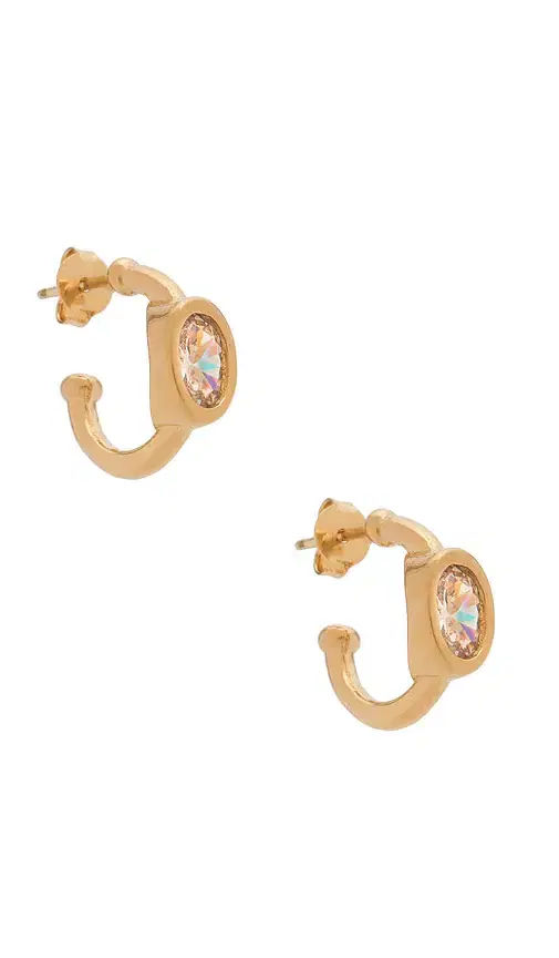 Alexa Leigh Bezel Oval Hoop Earrings