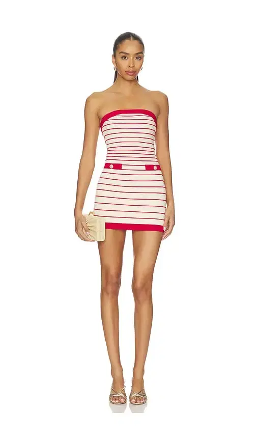 Maeve Strapless Stripe Mini Dress