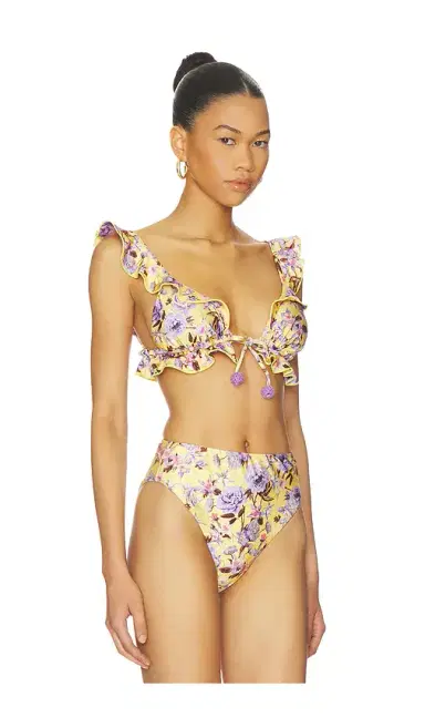 PatBo Peony Print Ruffle Bikini Top | Thumbnail 2