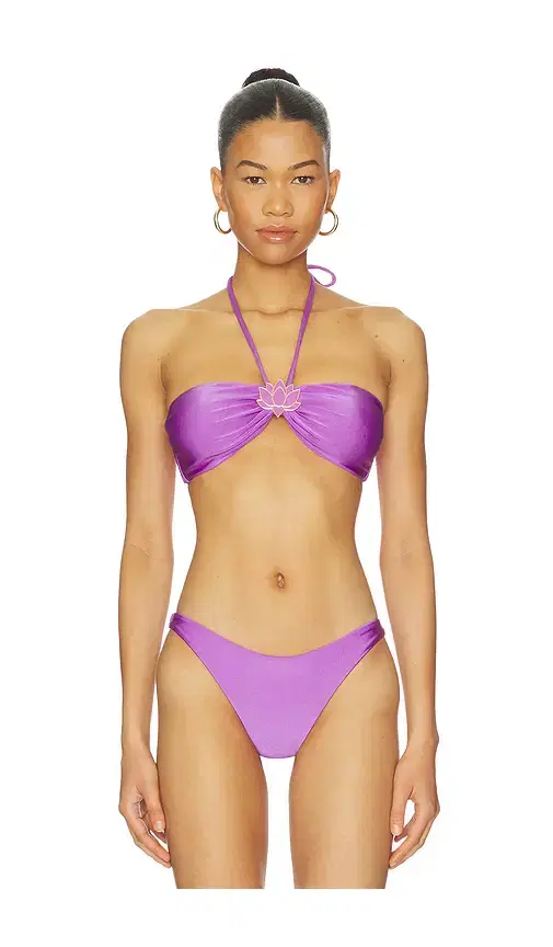 PatBO Aurora Lotus Buckle Bikini Top