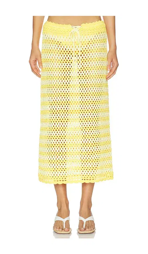 SIMKHAI Welles Crochet Midi Skirt