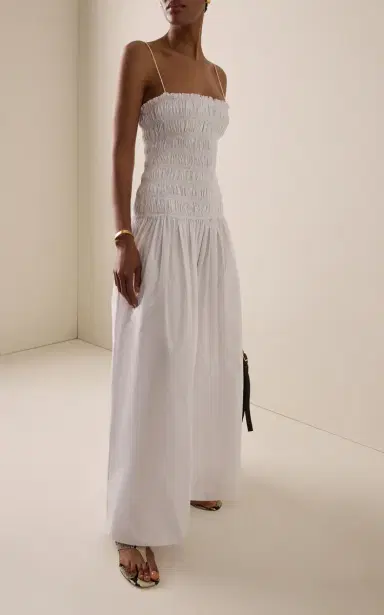 Matteau Exclusive Shirred Cotton Drop-Waist Maxi Dress | Thumbnail 2 Matteau Exclusive Shirred Cotton Drop-Waist Maxi Dress | Thumbnail 2