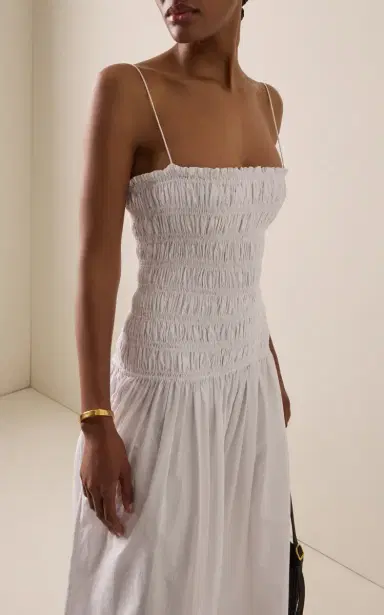 Matteau Exclusive Shirred Cotton Drop-Waist Maxi Dress | Thumbnail 3 Matteau Exclusive Shirred Cotton Drop-Waist Maxi Dress | Thumbnail 3