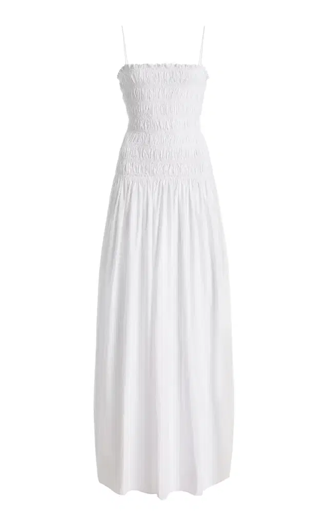 Matteau Exclusive Shirred Cotton Drop-Waist Maxi Dress