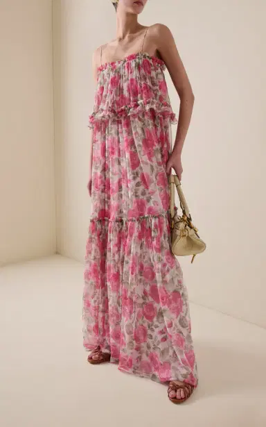 Chloé Floral-Print Silk Maxi Dress | Thumbnail 2 Chloé Floral-Print Silk Maxi Dress | Thumbnail 2