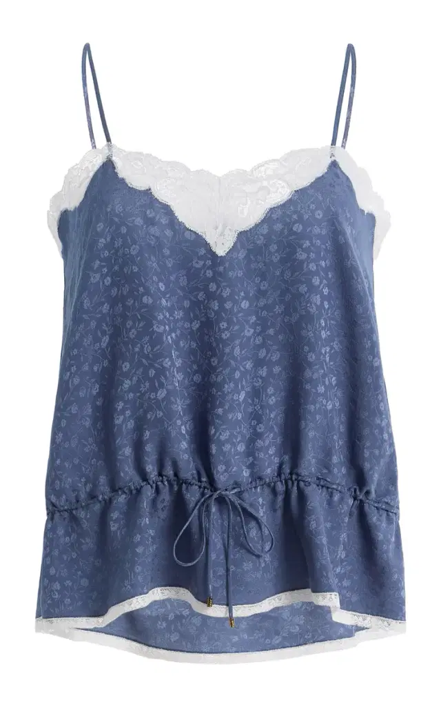 Lace-Trimmed Silk Cami