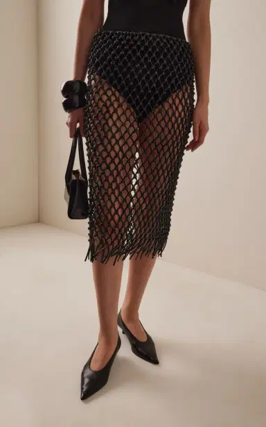 The Frankie Shop Nelaya Leather Macrame Skirt | Thumbnail 3 The Frankie Shop Nelaya Leather Macrame Skirt | Thumbnail 3