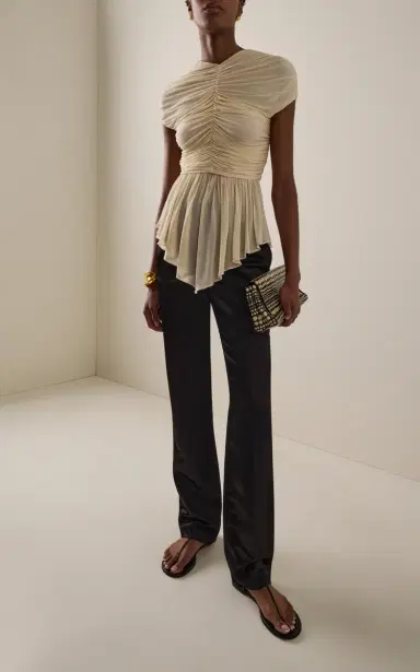 Tove Gabor Ruffled Jersey Top | Thumbnail 2