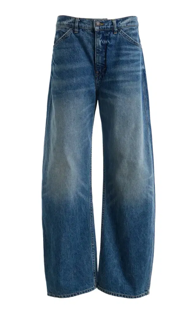 NILI LOTAN Tribeca Stretch Mid-Rise Barrel-Leg Jeans