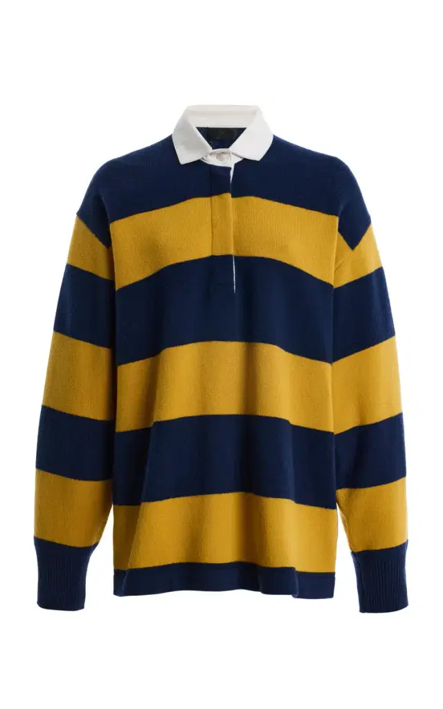NILI LOTAN Rashida Striped Wool-Cashmere Rugby Sweater