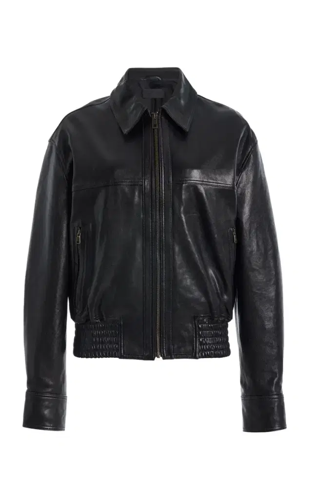 NILI LOTAN Aime Leather Bomber Jacket