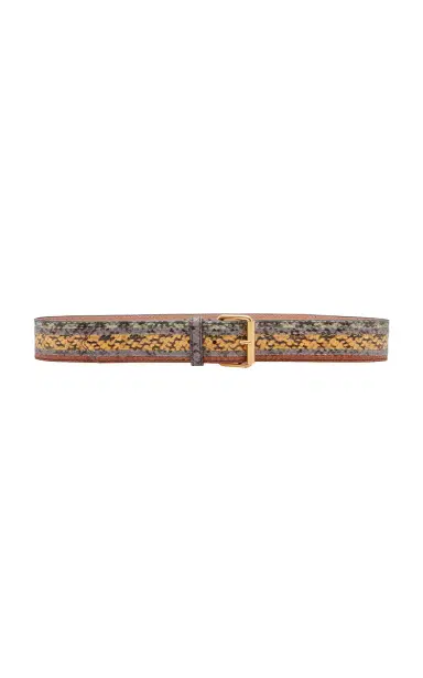 Dries Van Noten Snakeskin-Effect Leather Belt | Thumbnail 1