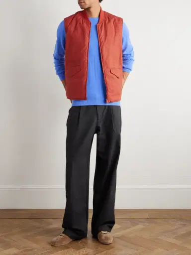 Sid Mashburn Cashpad Waxed Cotton-Poplin Gilet - Men | Thumbnail 2