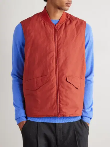 Sid Mashburn Cashpad Waxed Cotton-Poplin Gilet - Men | Thumbnail 3