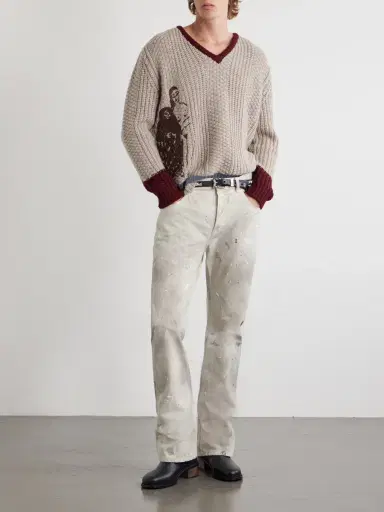 Enfants Riches Déprimés Nu Sur Papier (IV) Embroidered Cashmere Sweater - Men | Thumbnail 2