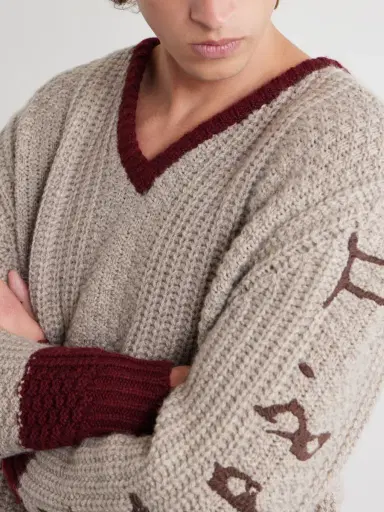 Enfants Riches Déprimés Nu Sur Papier (IV) Embroidered Cashmere Sweater - Men | Thumbnail 5