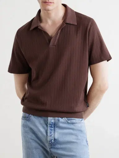 Oliver Spencer Westcott Open-Collar Organic Cotton Polo Shirt - Men | Thumbnail 3 Oliver Spencer Westcott Open-Collar Organic Cotton Polo Shirt - Men | Thumbnail 3