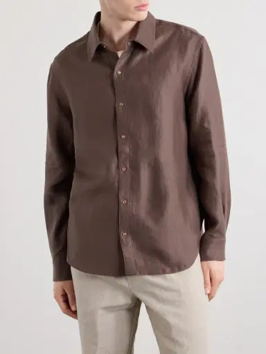 God’s True Cashmere Cocoa Linen Shirt - Men | Thumbnail 3