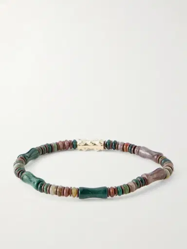 LUIS MORAIS 14-Karat Gold Agate Beaded Bracelet - Men | Thumbnail 3 LUIS MORAIS 14-Karat Gold Agate Beaded Bracelet - Men | Thumbnail 3