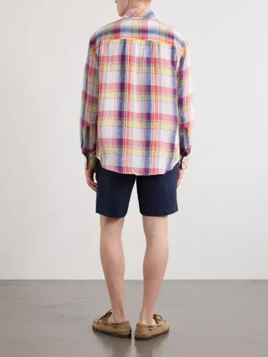 God’s True Cashmere Daybreak Checked Linen Shirt - Men | Thumbnail 4