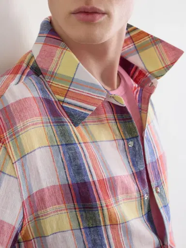 God’s True Cashmere Daybreak Checked Linen Shirt - Men | Thumbnail 5