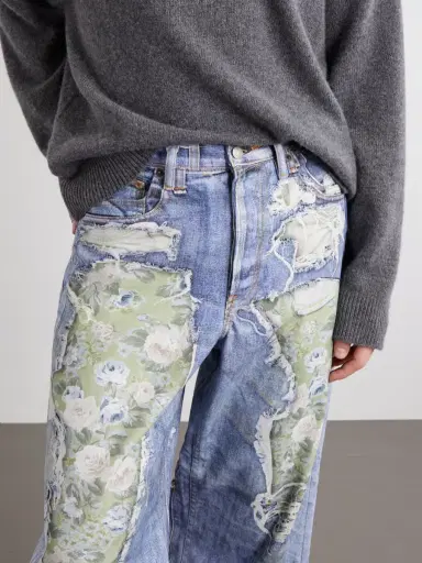 Acne Studios Wide-Leg and Rose-Printed Cotton Jeans - Men | Thumbnail 5