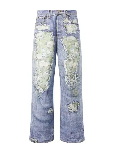 Acne Studios Wide-Leg and Rose-Printed Cotton Jeans - Men | Thumbnail 1