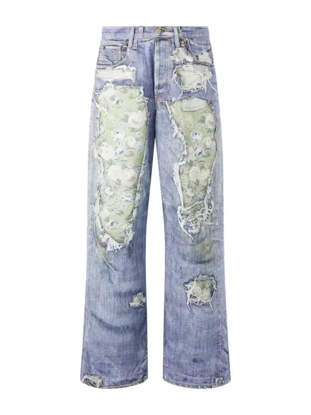 Acne Studios Wide-Leg and Rose-Printed Cotton Jeans - Men