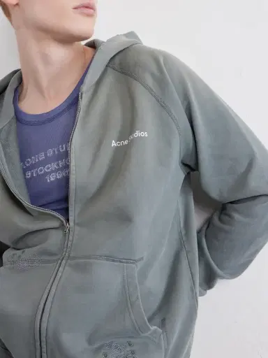Acne Studios Fupiter Logo-Print Embroidered Cotton-Jersey Hoodie - Men | Thumbnail 5 Acne Studios Fupiter Logo-Print Embroidered Cotton-Jersey Hoodie - Men | Thumbnail 5