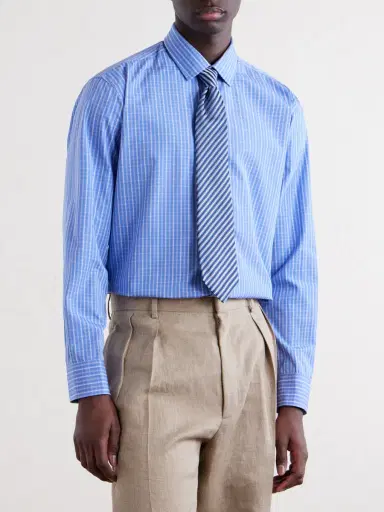 Charvet Checked Cotton-Poplin Shirt - Men | Thumbnail 3