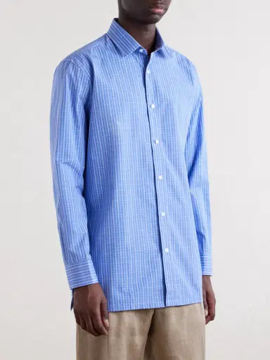 Charvet Checked Cotton-Poplin Shirt - Men | Thumbnail 5