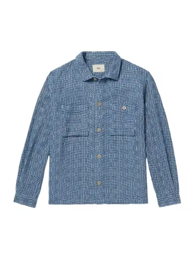 Folk Patch Basketweave Cotton Overshirt - Men | Thumbnail 1 Folk Patch Basketweave Cotton Overshirt - Men | Thumbnail 1