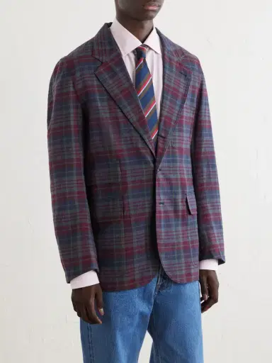 Drake's Madras Games Checked Linen-Blend Blazer - Men | Thumbnail 3 Drake's Madras Games Checked Linen-Blend Blazer - Men | Thumbnail 3