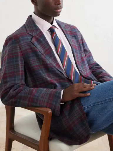 Drake's Madras Games Checked Linen-Blend Blazer - Men | Thumbnail 5 Drake's Madras Games Checked Linen-Blend Blazer - Men | Thumbnail 5