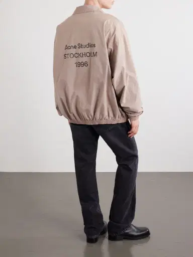Acne Studios Olando Logo-Print Cotton-Poplin Jacket - Men | Thumbnail 4