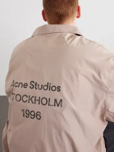 Acne Studios Olando Logo-Print Cotton-Poplin Jacket - Men | Thumbnail 6