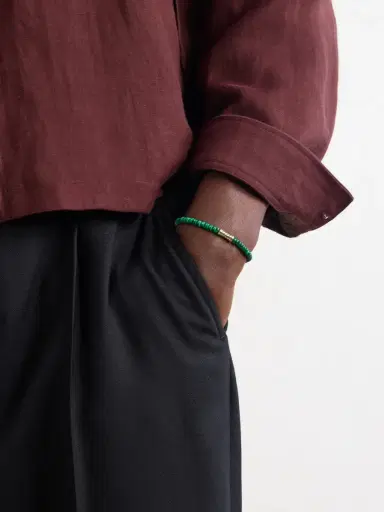 LUIS MORAIS 14-Karat Gold Malachite Beaded Bracelet - Men | Thumbnail 2 LUIS MORAIS 14-Karat Gold Malachite Beaded Bracelet - Men | Thumbnail 2