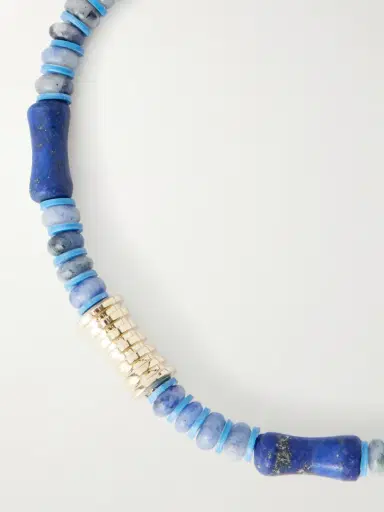 LUIS MORAIS 14-Karat Gold Lapis Lazuli Beaded Bracelet - Men | Thumbnail 4
