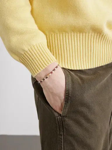 LUIS MORAIS 14-Karat Gold, Jasper and Vinyl Beaded Bracelet - Men | Thumbnail 2 LUIS MORAIS 14-Karat Gold, Jasper and Vinyl Beaded Bracelet - Men | Thumbnail 2