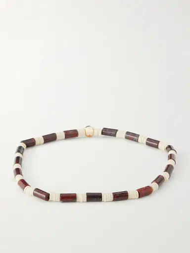 LUIS MORAIS 14-Karat Gold, Jasper and Vinyl Beaded Bracelet - Men | Thumbnail 3 LUIS MORAIS 14-Karat Gold, Jasper and Vinyl Beaded Bracelet - Men | Thumbnail 3