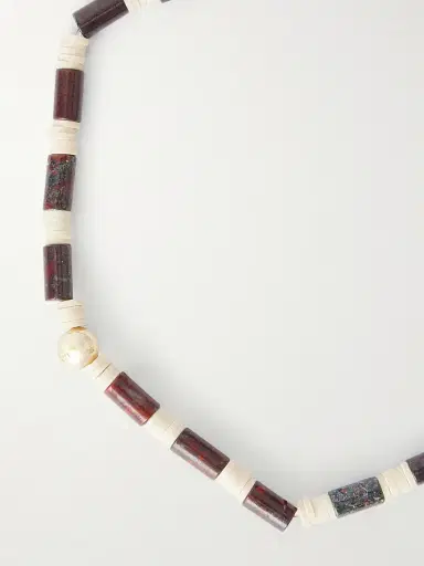 LUIS MORAIS 14-Karat Gold, Jasper and Vinyl Beaded Bracelet - Men | Thumbnail 4 LUIS MORAIS 14-Karat Gold, Jasper and Vinyl Beaded Bracelet - Men | Thumbnail 4