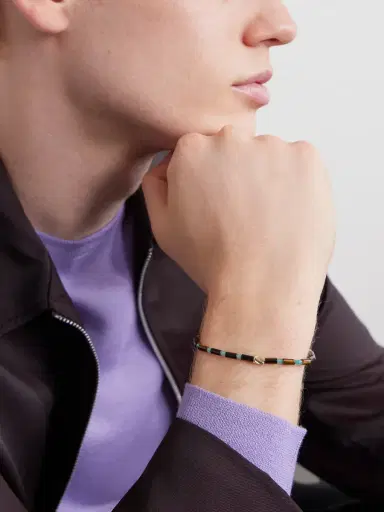 LUIS MORAIS 14-Karat Gold Agate Beaded Bracelet - Men | Thumbnail 2 LUIS MORAIS 14-Karat Gold Agate Beaded Bracelet - Men | Thumbnail 2
