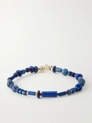 LUIS MORAIS 14-Karat Gold Lapis Lazuli Beaded Bracelet - Men | Thumbnail 3 LUIS MORAIS 14-Karat Gold Lapis Lazuli Beaded Bracelet - Men | Thumbnail 3
