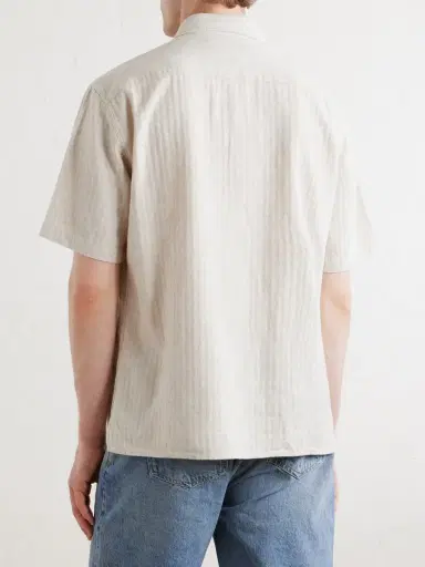 Oliver Spencer Palermo Striped Cotton and Linen-Blend Shirt - Men | Thumbnail 4