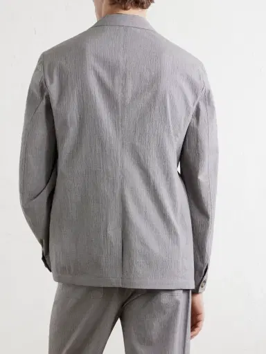 Oliver Spencer Finsbury Checked Cotton-Blend Seersucker Suit Jacket - Men | Thumbnail 4 Oliver Spencer Finsbury Checked Cotton-Blend Seersucker Suit Jacket - Men | Thumbnail 4